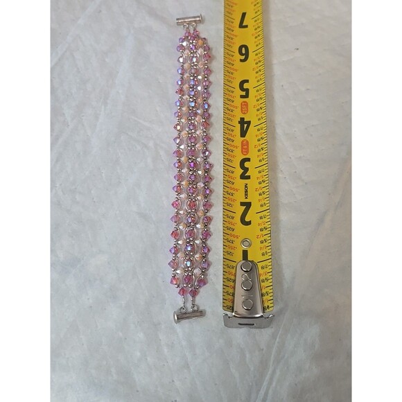 PINK BEADED Sterling Silver Bracelet - Picture 7 of 7